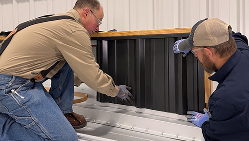 rake parapet installation